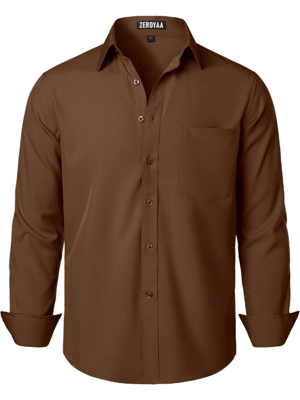 Wrinkle-Free Regular Fit Button-Up Dress Shirt for Men - Stylish & Versatile